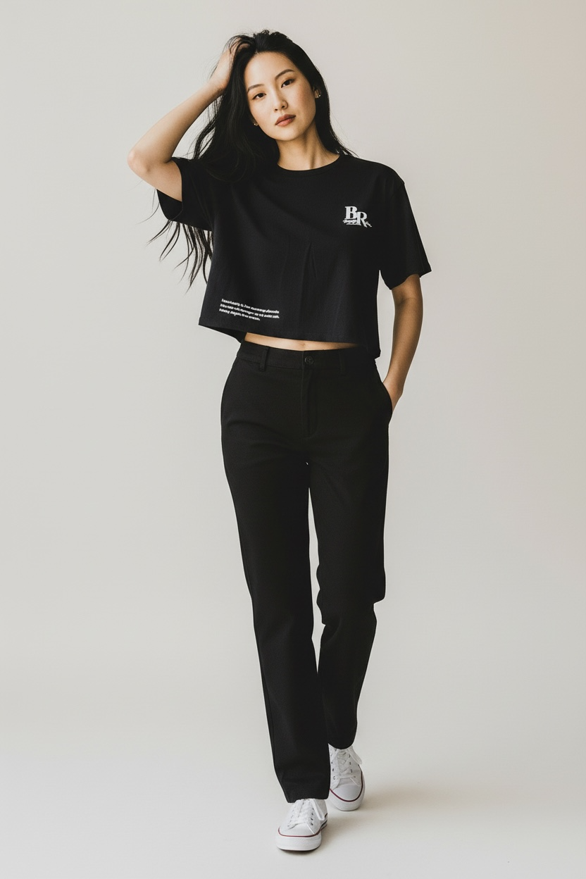 LA woman crop tank top