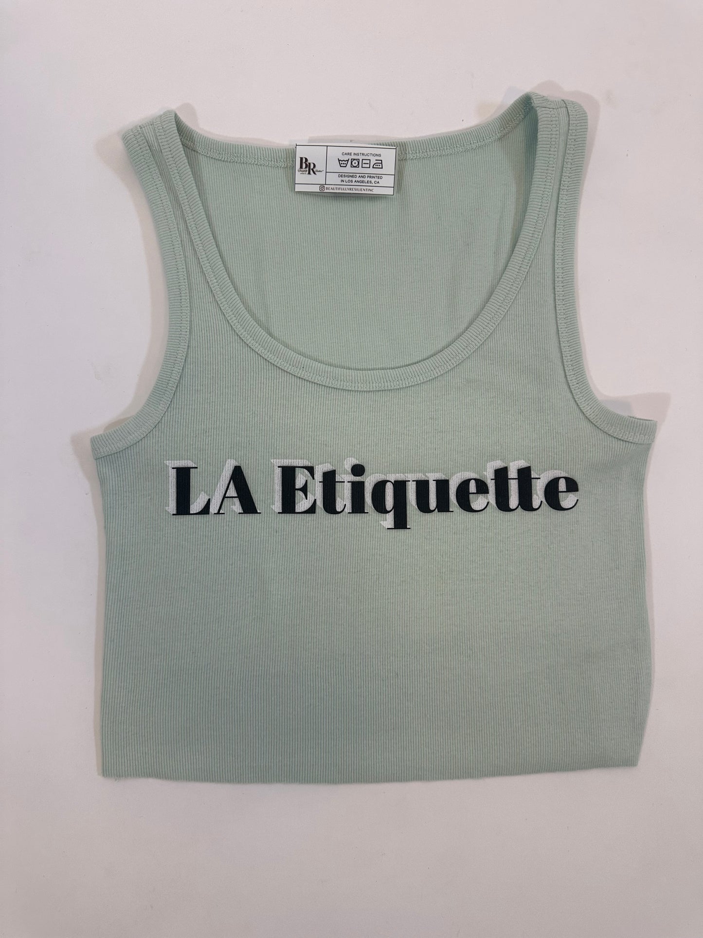 LA woman crop tank top